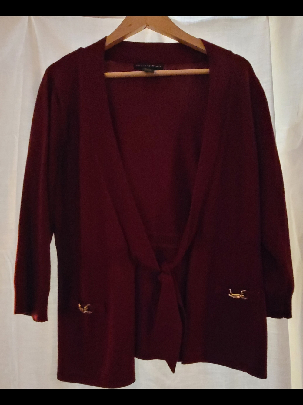 Grace Elements Maroon Knit Cardigan